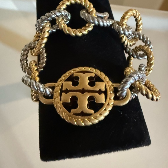 Tory Burch Gold and Silver Chain Bracelet - Picture 2 of 2